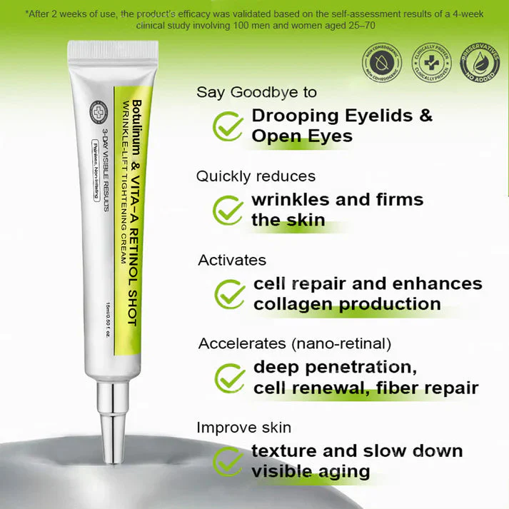 🔥Final 3 Hours: 70%OFF🔥 Botulinum & Vita-A Retinol Shot Wrinkle-Lift Tightening cream✨ - Image 3