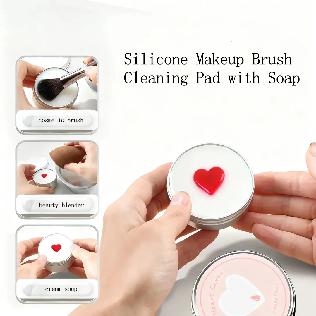 Silicone Makeup Brush Cleaning Pad with Soap - Image 3
