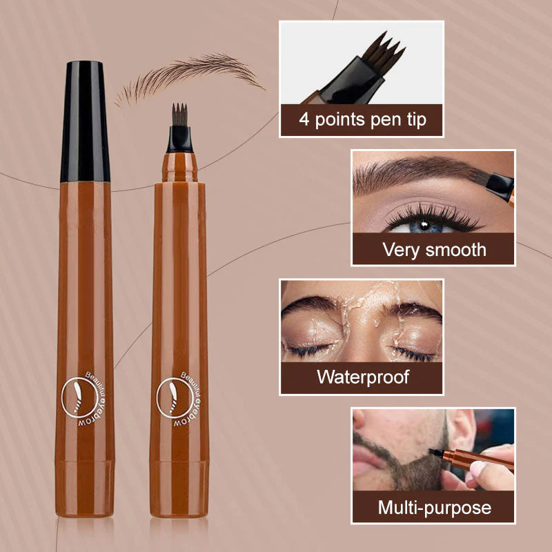 Waterproof Four-tip Beard and Eyebrow Pen - Image 4