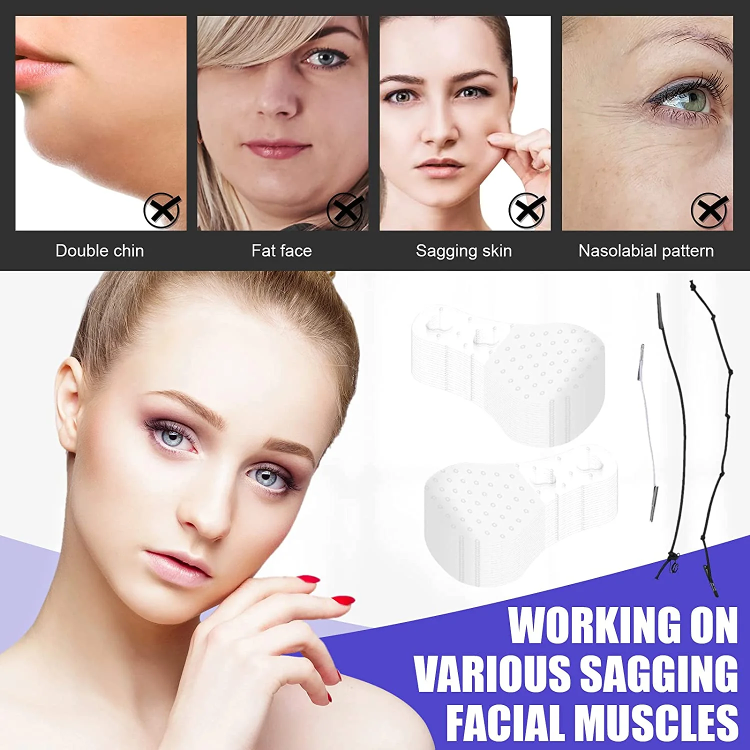 New Ultra Invisible Waterproof Face Lift Stickers Complete Kit - Image 4